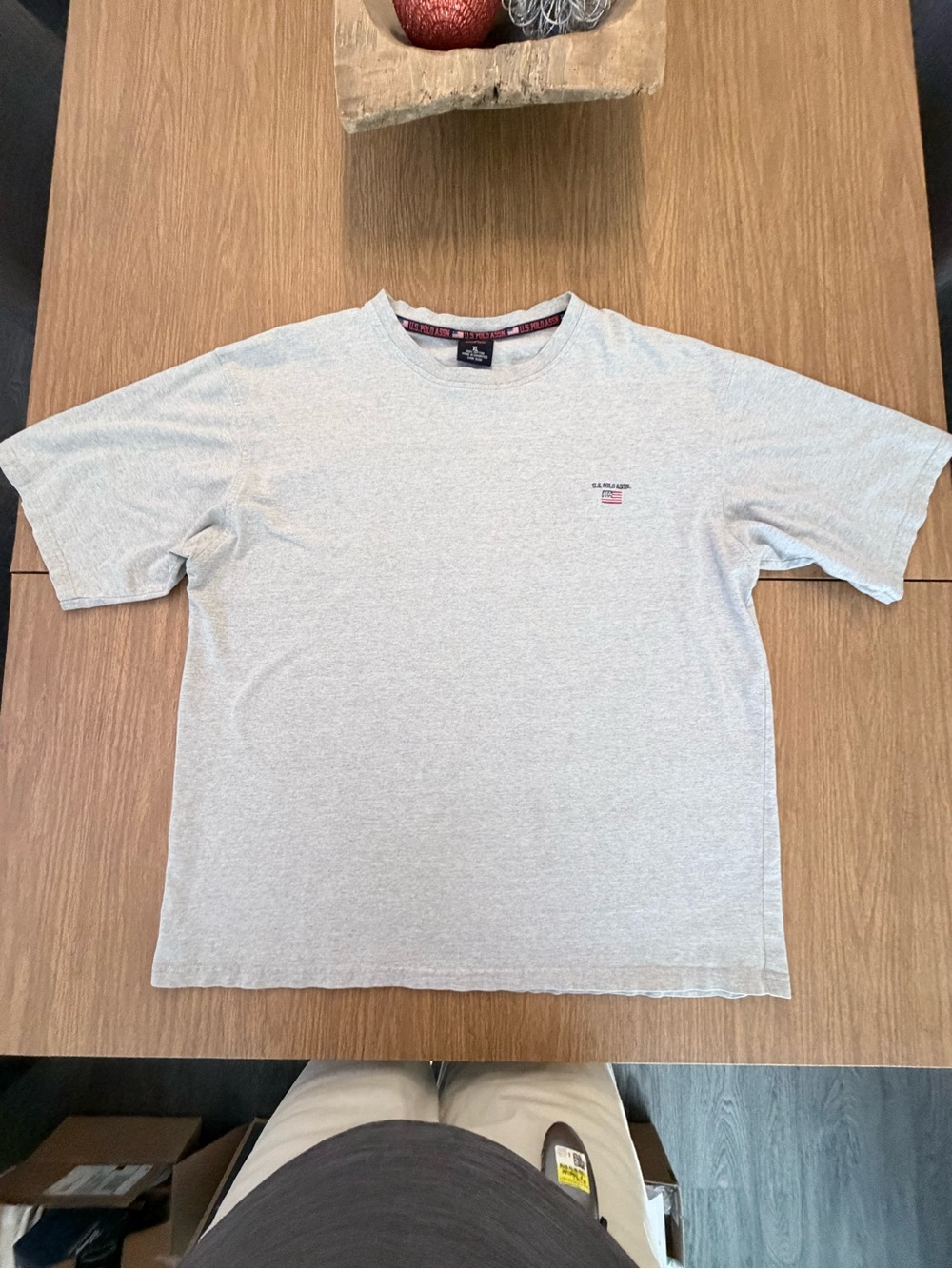 U.S. Polo Assn. Men's Light Gray Crewneck Tee with Small Chest Logo